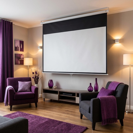 Hand rolled projection screen 100" inches 16:9