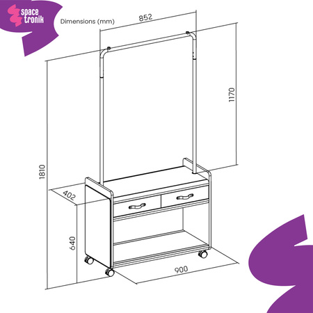 Szafka z drążkiem na wieszaki Spacetronik Frodi