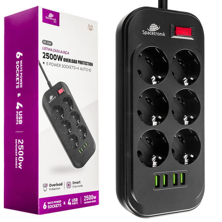 Spacetronik SR-204 Ports 6 4USB power strip