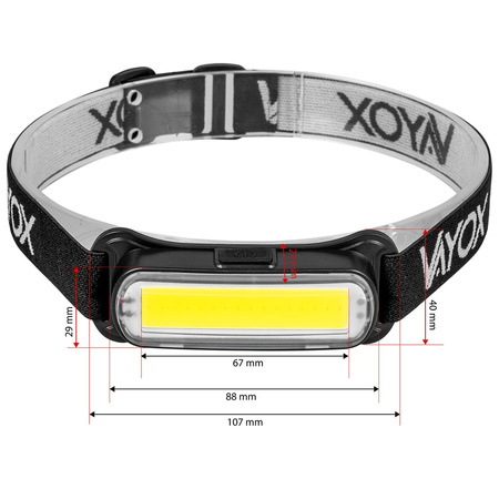 COB head flashlight slim small 300lm VAYOX VA0177