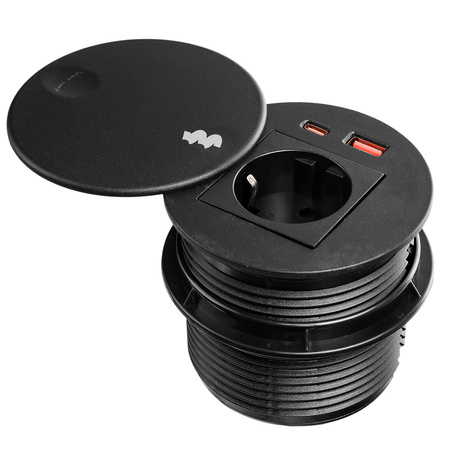 Spacetronik SPS-R1D3B V2 round tabletop socket