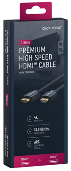 CLICKTRONIC HDMI 2.0 4K 60Hz 15m cable