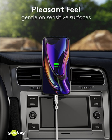 Kábel USB-C 2.0 Goobay SuperSoft TEXTIL biely 05m