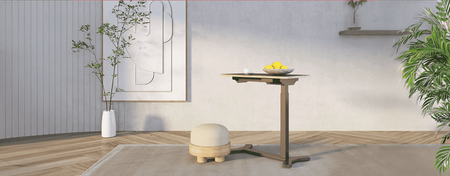 Adjustable table on wheels Buddy white