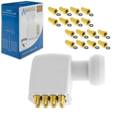 LNB Octo ANADOL + F plug GOLD 16 pcs.