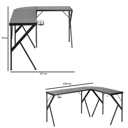Narożne Biurko Loftowe 154cm Funky Furniture