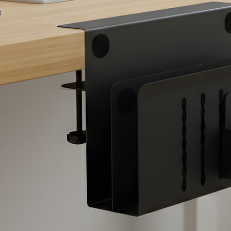 Boczny organizer do biurka na zacisk 30×30×12 cm czarny SPB164B