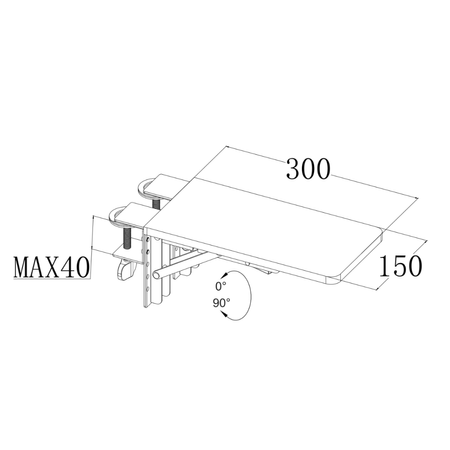 Przystawka biurkowa 30 cm Spacetronik SPB131B czarna