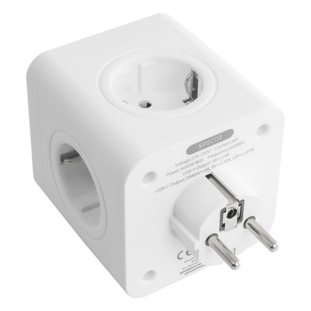 Listwa zasilająca 4xAC 2xUSB 1xUSB-C SPS-C03W