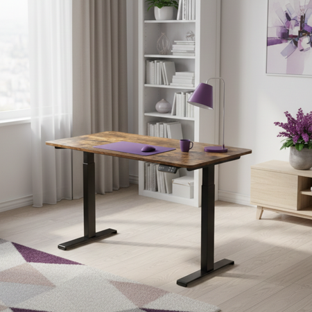 Biurko elektryczne Spacetronik SPE-152B czarne 150×75 Brąz Rustic