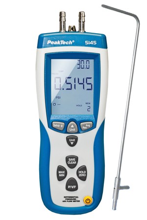 Differential Pressure Meter USB Anemometer PeakTech 5145