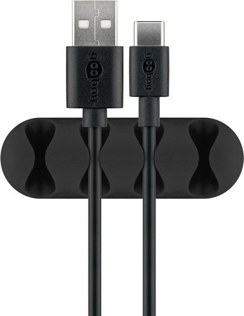 Organizér kabelů lepicí 3M černý pro 4 kabely Goobay