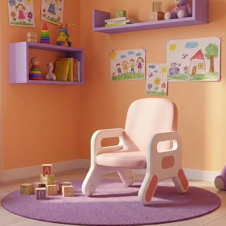 Zestaw mebli dziecięcych Spacetronik – stolik, sofa i foteliki różowy
