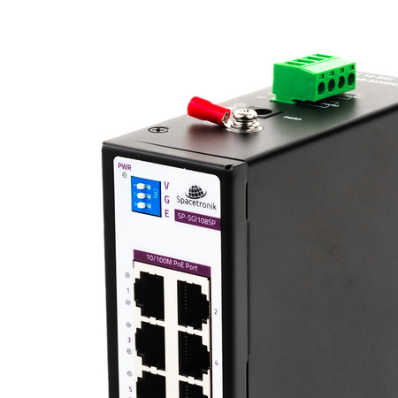 SWITCH 8portový SP-SGI108SP Priemyselný PoE SFP