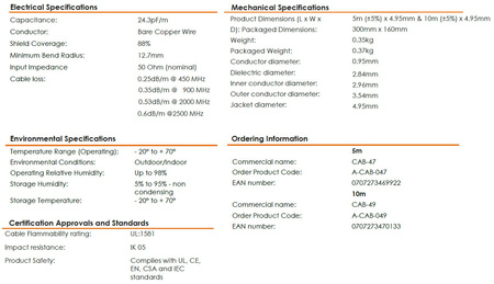 Kabel GSM Poynting CAB-47 HDF195 N - SMA 5m