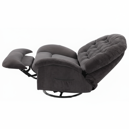 Rozkładany Fotel relaksacyjny obrotowy Spacetronik Flax 04M bujany szary