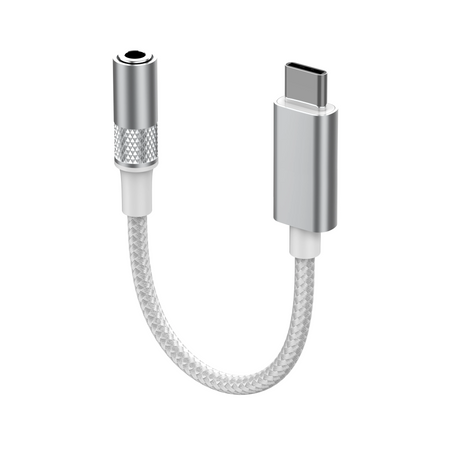 Adaptér USB-C na jack 3,5 mm s převodníkem DAC bílý