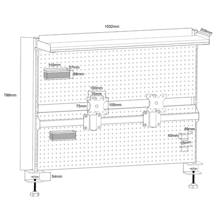 HOLDEE MONITOR DESK PEGBOARD