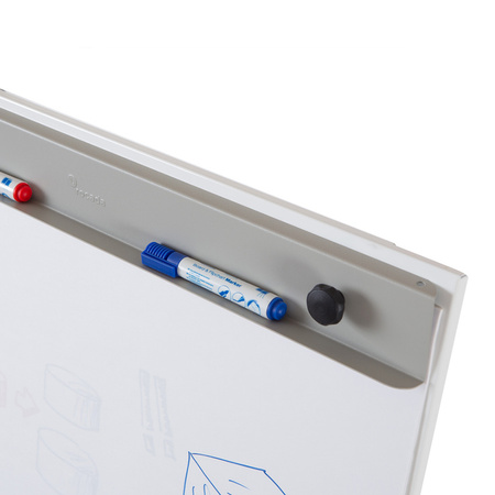 Stand on wheels with height adjustment and whiteboard