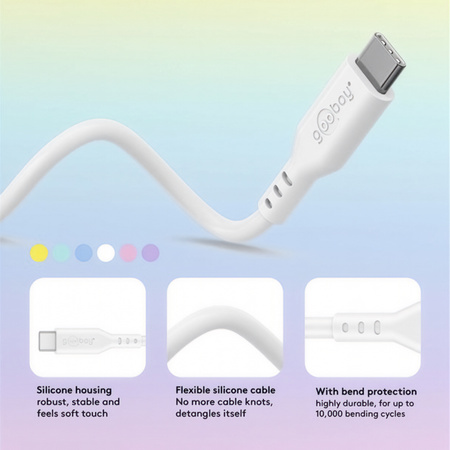 Kabel USB-C 2.0 Goobay silikonowy fioletowy 1.5m