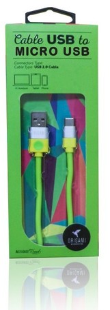 USB - microUSB 2.0 ORIGAMI cable 1m Green