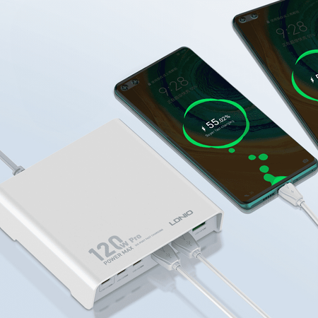 120W 6portová nabíječka USB A a C Ldnio Q605 bílá