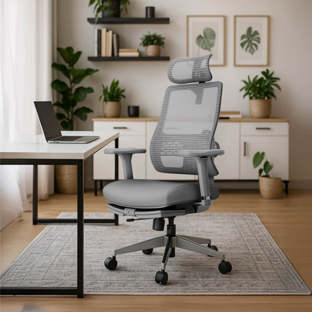 Fotel z podnóżkiem Spacetronik LUMBO 22 Szary