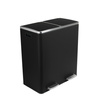 Kosz na śmieci metalowy podwójna komora czarny