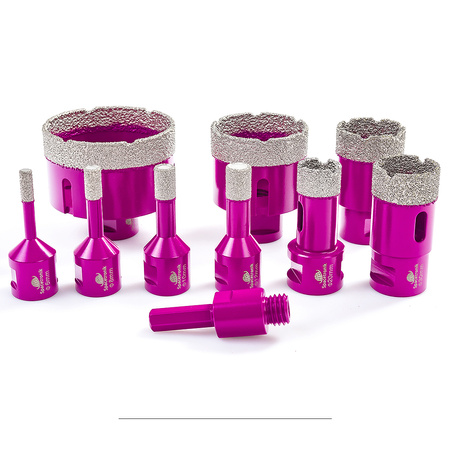 Kameninové diamantové nože na jádra sada 9ks.