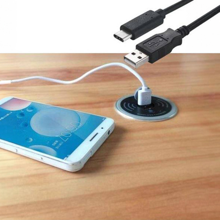 Bezdrátová stolní nabíječka SPM-04 15W s USB