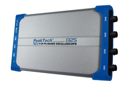 PC oscilloscope 4-ch. USB LAN 60 MHz PeakTech 1325