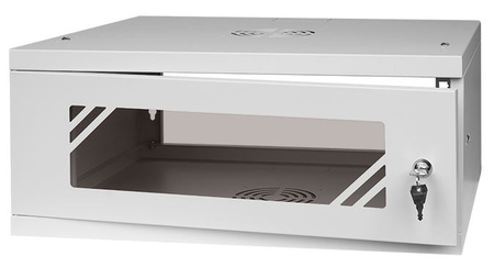 19'' 4U rack 600x350mm Šedé skleněné dveře