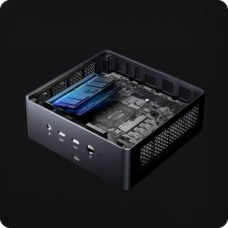 Minisforum UM790 PRO Hochgeschwindigkeits-Mini-PC, AMD Ryzen 9 7940HS, AMD Radeon 780M, 64GB RAM DDR5, 2 x M.2 SSD 1 TB, Windows 11 Pro, 8K