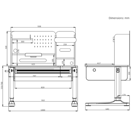 Biurko regulowane Spacetronik XD SPE-X104WL 120x60