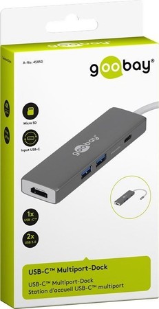 USB-C to HDMI USB-C PD 2xUSB3.0 SD adapter Goobay