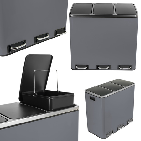 Funky Trash Can Gray Black Spacetronik Potrójny