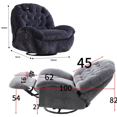 Zestaw wypoczynkowy fotel elektryczny Spacetronik Flax 04M zielony + stolik regulowany