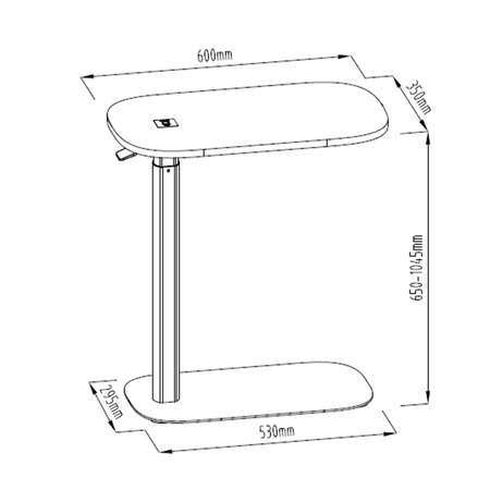 Stolik regulowany Spacetronik Buddy 17 Czarny