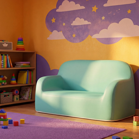 Zestaw mebli dziecięcych Spacetronik – stolik SPEX201 i sofa SPC-XD-24 niebieski