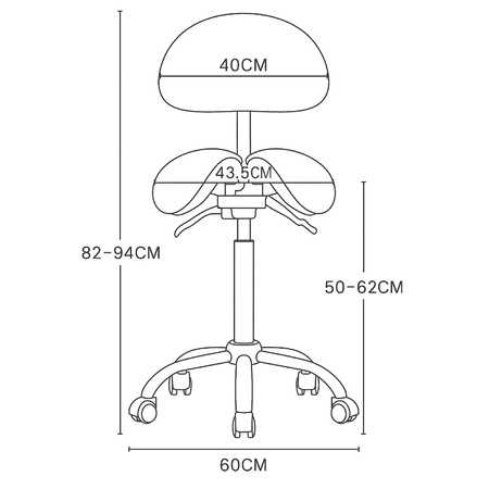 Ergonomiczny hoker regulowany SELLA 3 morski