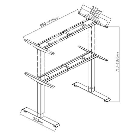 Spacetronik SPE-221B electric desk stand