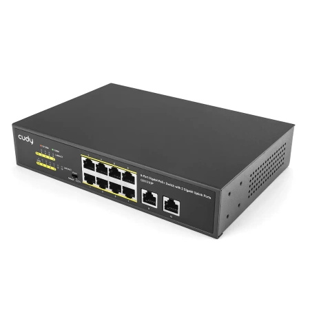PoE+ SWITCH 10-portový GS1010P 120W 1Gbps VLAN CCTV