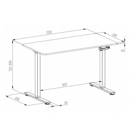 Manualne biurko Spacetronik Moris 113WW 120x60