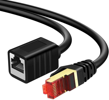 LAN cable CAT7 extension cable black 1m