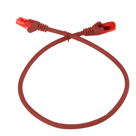 RJ45 CAT 6 U/UTP AWG24 červený 5 m kábel