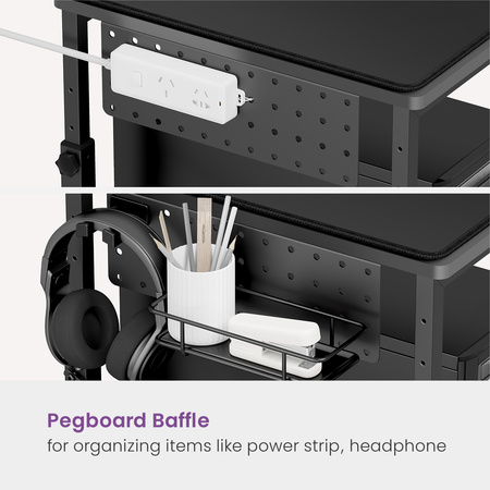 Mobile Computer Stand with Shelf SPC112