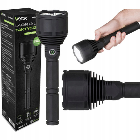 Tactical power flashlight 30W 3000lm VAYOX VA0043