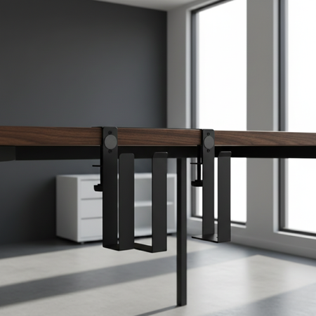 Boczny organizer do biurka na zacisk 25×20×8 cm czarny SPB146B