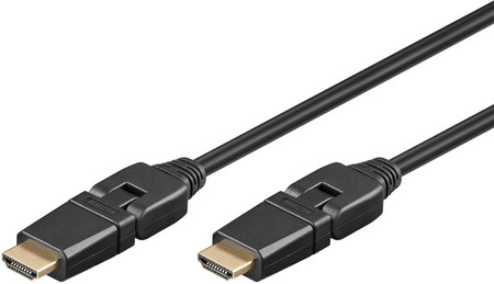 Otočný kabel HDMI Goobay Black 2m