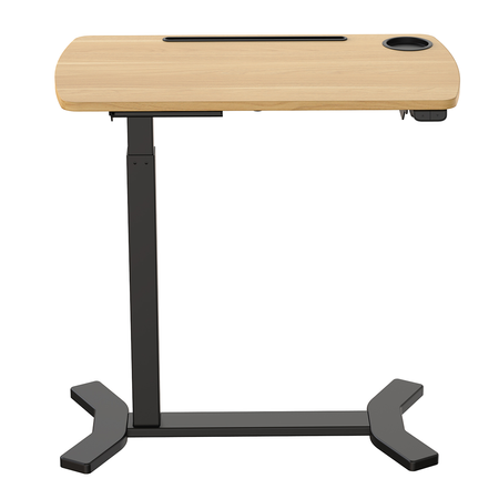 Electric adjustable table with wheels Buddy black, wood